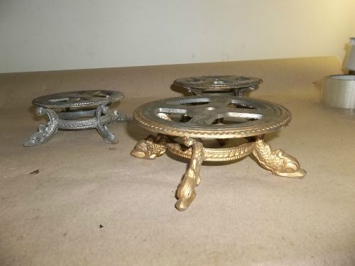 Lot of 3 Antique/Vintage Lamp Bases aluminum POT metal