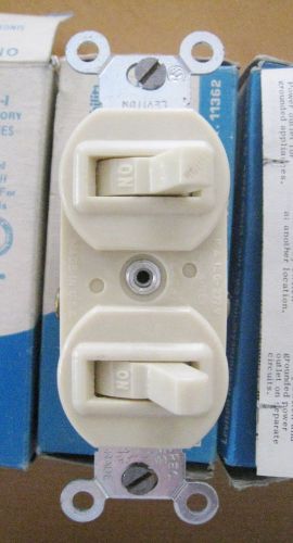 lot of 5 Leviton 5224-I 15A 120/277V Ivory 2 Single Pole Switch  New