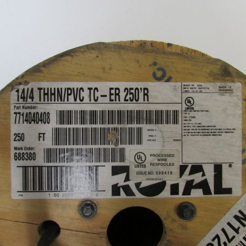 New cci royal 14/4 thin/pvc tc-er wire red,black,blue,orange 250&#039; for sale