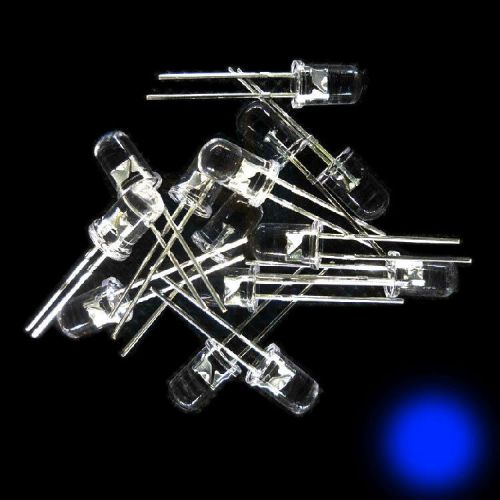 100pcs 5mm white hair blue light-emitting diode blue led super bright for sale