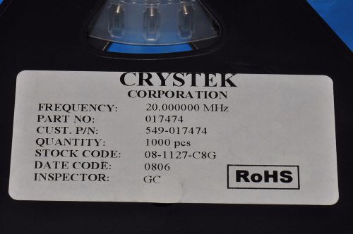 30-PCS CRYSTAL FREQUENCY CRYSTEK CY22ASMD CY22