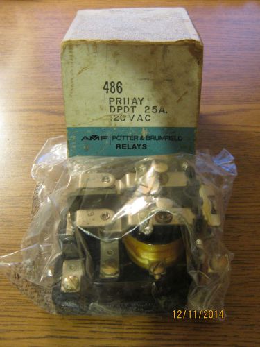 New AMF / Potter &amp; Brumfield PR11AY DPDT Relay, 120/240VAC, 1HP, 25AMP