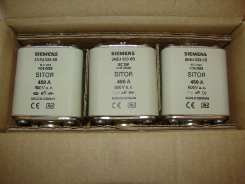 SIEMENS 3NE4-333-6B/3NE43-33-6B/3NE4333-6B/3NE43336B SITOR FUSE (BOX OF 3) *NIB*