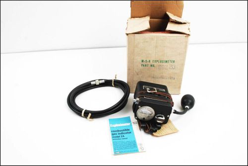 NOS Vtg MSA 2A EXPLOSIMETER COMBUSTIBLE GAS INDICATOR 89220 Original Box &amp; Paper