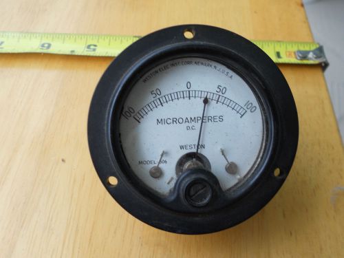 Weston model 506 Round Panel DC Microamper -100-+100 gage