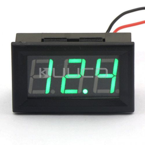 7-100V DC Two Wires Small Panel Voltmeter Digital Voltage Gauge Green LED Meter