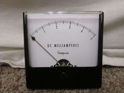 NIB Simpson Vintage DC Milliamp Meter Gauge Model 1327 0-50  Simpson Elec.