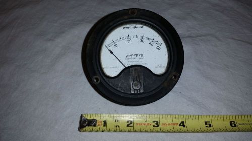 NA-35 Westinghouse PH-9003-2 AC Amperes Panel Meter 0 - 50 Vintage Steampunk