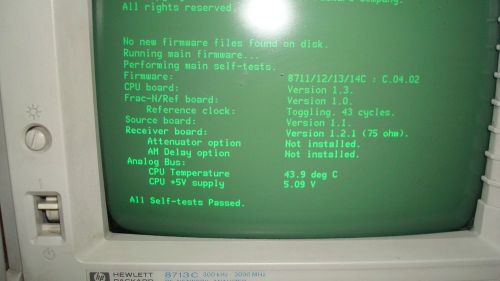 Agilent/hp 8713c network analyzer, 300 khz to 3 ghz; gipb/parallel/rs-232 for sale