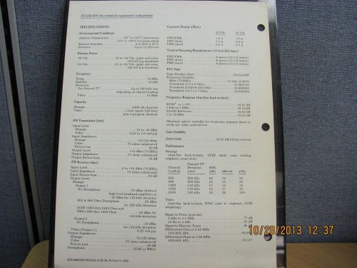 COLLINS MANUAL 37A3B-MW: FM Terminal Equipment Subsystems - Tech Sheet #18970