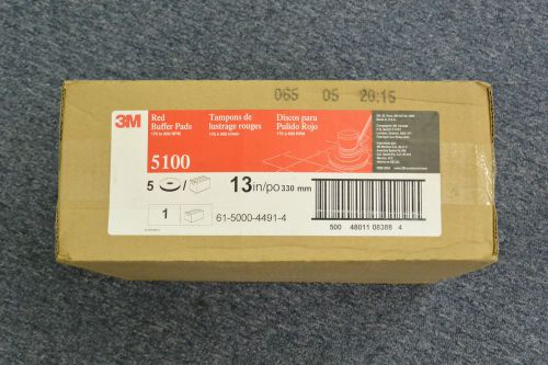 3M 5100 13 inch Red floor Buffer Pads Box of 5 NIB