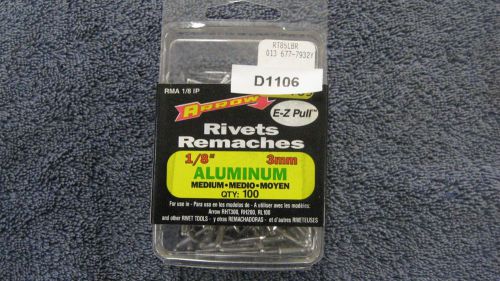 Arrow &#034;POP&#034; Rivets 1/8&#034; Dia x 1/4&#034; Grip Alum RMA1/8IP  box of 100   inv D1106