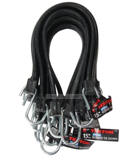 10Pc 15&#034; Premium Heavy Duty EPDM Rubber Blend Bungee Tie Down Strap Cord Lot