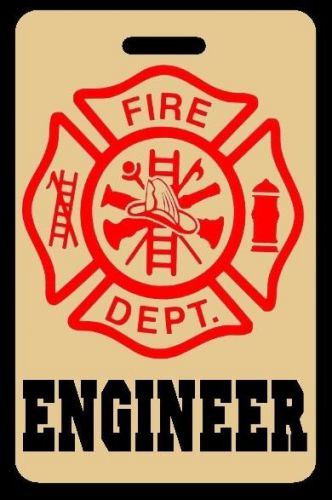 Tan engineer firefighter luggage/gear bag tag - free personalization for sale