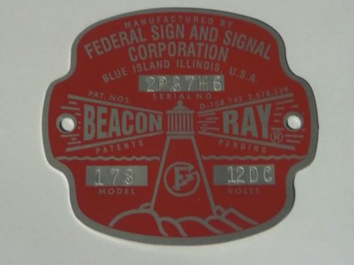 Federal Sign and Signal Model 173 Beacon Ray Replacement Badge