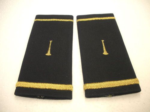 1 Pair Fire Lieutenant Epaulet Shoulder Boards 1 GOLD Bugle