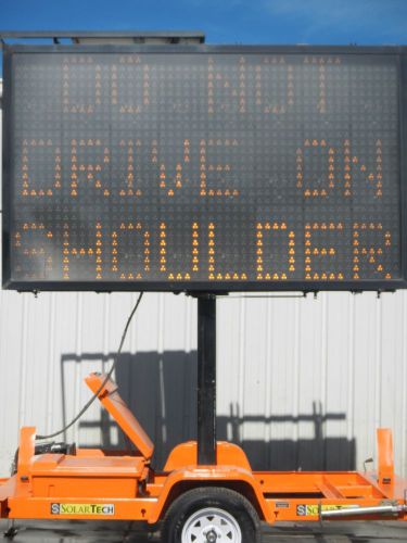 2009 solar tech silent messanger highway traffic safety wanco sign message board for sale
