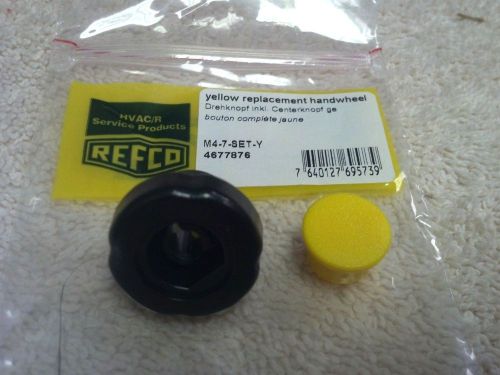 REFCO, 3 &amp; 4-WAY refco manifolds, Replacement Knob, YELLOW insert, M4-7-SET-Y