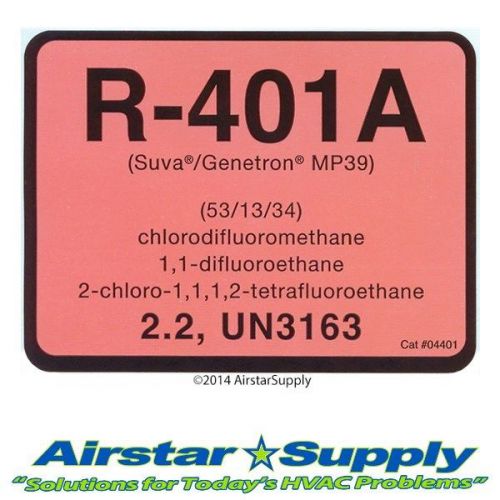 Genetron® MP39 •  Refrigerant Identification Label  •  Pack of (10) Labels