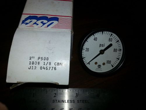 US GUAGE 0-100psi PRESSURE GUAGE 2&#034; P500 REAR PORT