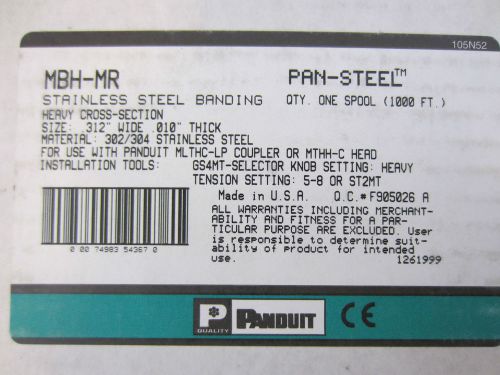 Panduit mbh-mr 1000&#039; stainless steel banding .312&#034; wide   .010&#034; thick for sale