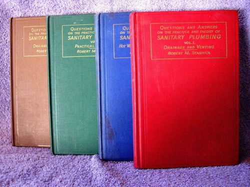 Starbuck&#039;s PLUMBER&#039;S LIBRARY:  4 Volume Vintage Set... Q&amp;A on Sanitary Plumbing