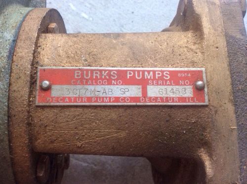 BURKS PUMPS 3CT7M-AB SP - BRONZE PUMP 1/3HP?