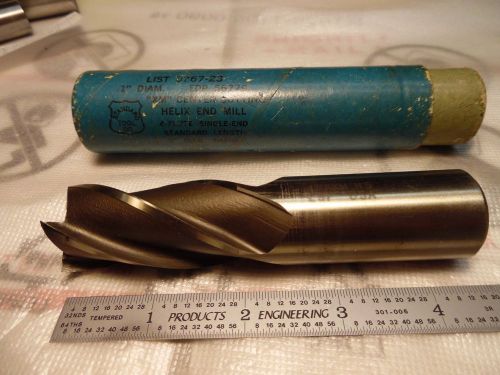 Standard Tool 1&#034;  4 Flute Center Cutting Helix End Mill. 5&#034;