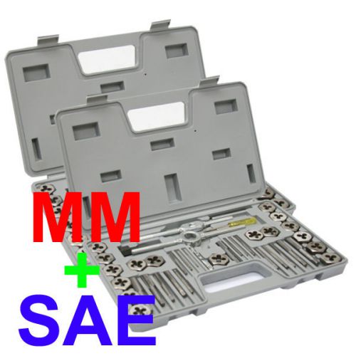 Titanium 80pcs Tap &amp; Die Set SAE + MM W/Blow Mould Case