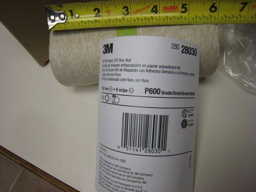 3M NX PSA Paper Disc Roll 28030 Alm Oxide  6&#034; Diameter  P600 Grit (Roll of 100)