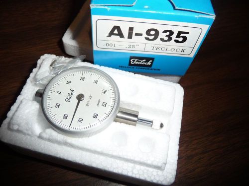 TECLOCK AI-935 AGD DIAL INDICATOR MACHINIST INSPECTION TOOL .001-.25&#034; Graduation