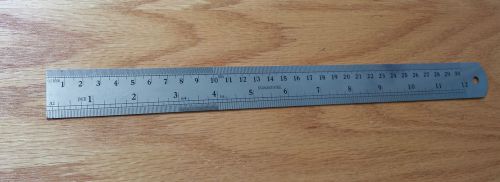 Stainless Steel Metal Rule metric &amp; imperial 12&#034; 30cm Long Engineers Ruler