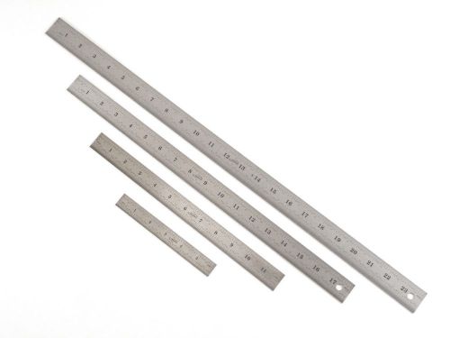 4 pc Igaging 24&#034;, 18&#034;, 12&#034; &amp; 6&#034; machinist 4R ruler/rule 1/8, 1/16, 1/32, 1/64