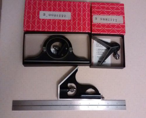 Starrett 12&#034; Combination Set w/ Square, Center &amp; Reversible Protractor