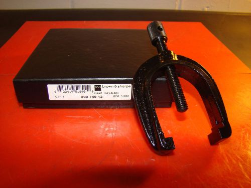 BROWN &amp; SHARPE, 599-749-12, Clamp, 749 V-Block, Max V 1-1/2&#034;, V Angle 90°, /KT2/