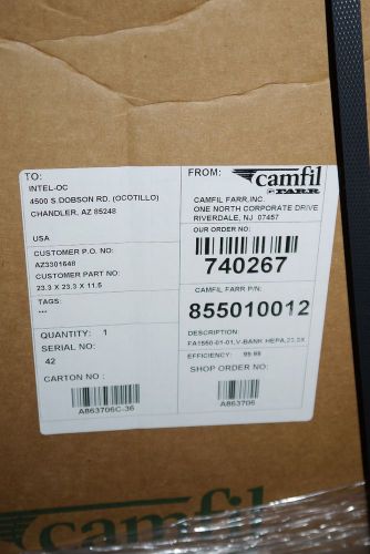 NEW CAMFIL FARR 855010012 HEPA AIR PANEL CLEANROOM FILTER 23.3 X 23.3 X 11.5