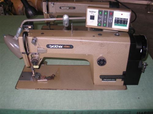Brother Single Needle Lockstitch Sewing Machines on Tables (Model DB2-B737-403)