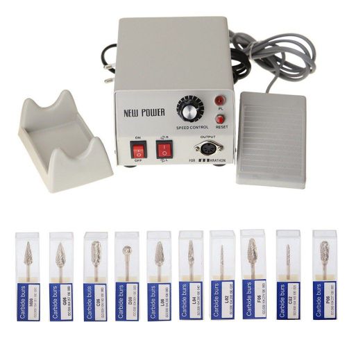 Dental marathon lab micromotor polisher fit 35k rpm handpiece w/ drill burs n2 for sale