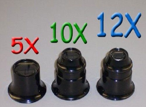 Set of 3  5x 10x  12x eye loupes  NEW!!!!!