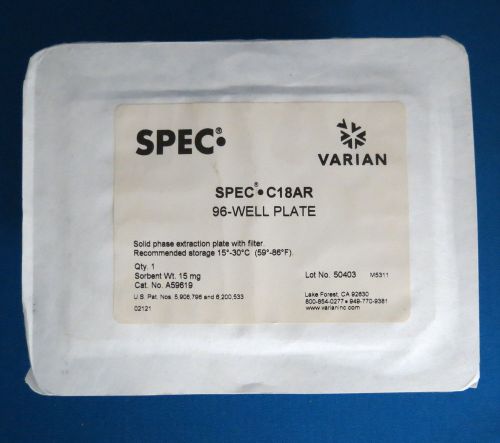 Varian spec 96-well extraction plate c18ar 15mg solid phase  spe a59619 for sale