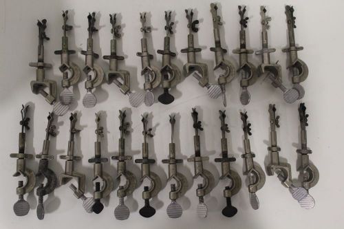 Lot of (23) Fisher Castaloy-R Adjustable Glass Rod Stand Clamp Holder