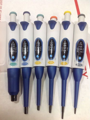 Set of 6 biohit mline single channel pipette m10,m20,m100,m200,m1000,m5000 #4 for sale