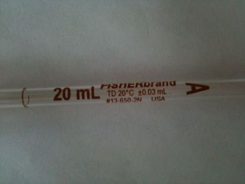 Fisherbrand Fisher brand Class A 20 mL Volumetric Glass Pipette