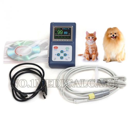 CE FDA Veterinary Hand-held Spo2 PR Patient Monitor+Ear Tongue Spo2 Probe CMS60D