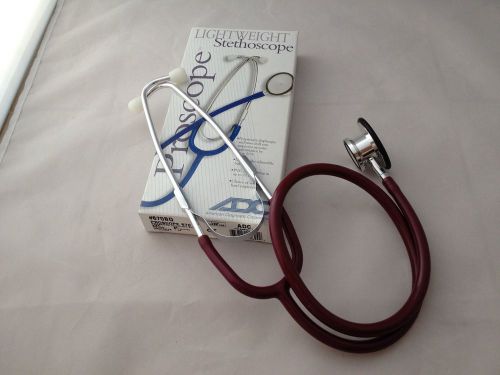 Stethoscope, dual head, Lt. weight, adult, ADC #670 , burgundy