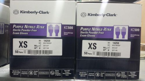 KC500 Purple Nitrile Xtra STERILE Powder-Free Exam Gloves X Small 100 pairs