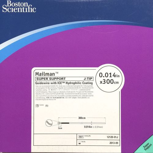 BOSTON SCIENTIFIC 12120-01J Mailman Guidewire 0.014&#034; x 300cm SUPER SUPPORT J-TIP