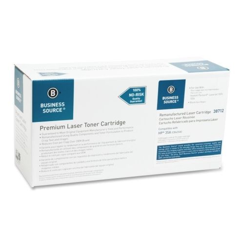 Business Source Remanufactured HP 35A Toner Cartridge -Black - Laser- BSN38712