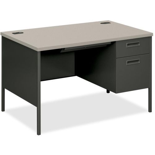 Metro Classic Right Pedestal Desk, 48w x 30d x 29-1/2h, Gray Patterned/Charcoal