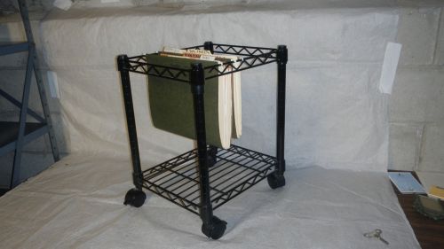 Black Metal Rolling File Cart - NEW